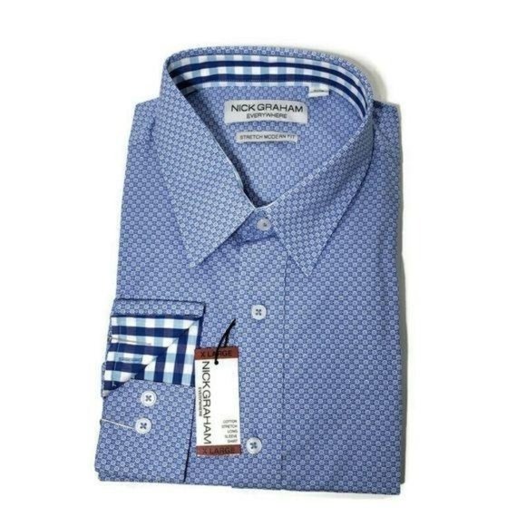 Nick Graham Other - Nick Graham Shirt Everywhere Button Up Dress Shirt Men's Size XL Blue